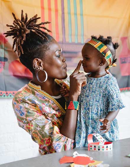 Woman playing with her daughter